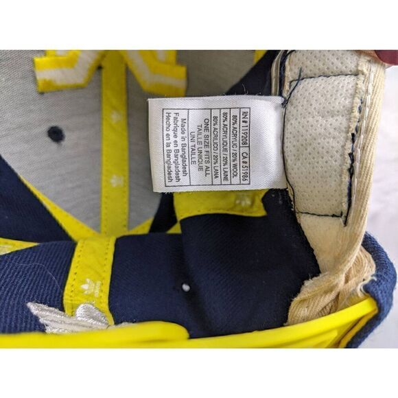 Michigan Wolverines One size  Cap Fitted Yellow Adidas Climate Embroidered Hat‎ - Picture 6 of 8